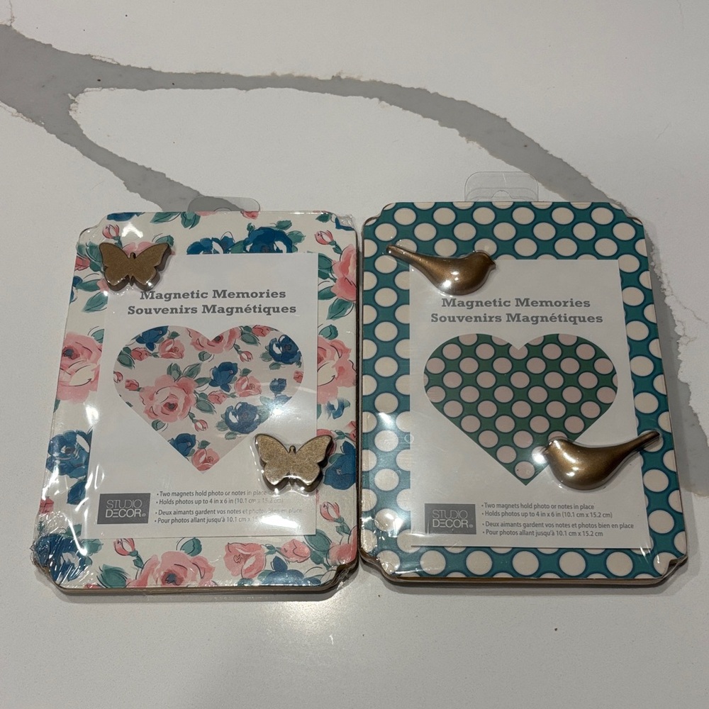 Floral & Polka Dot Magnetic Boards w/ butterfly & bird magnets… NWT